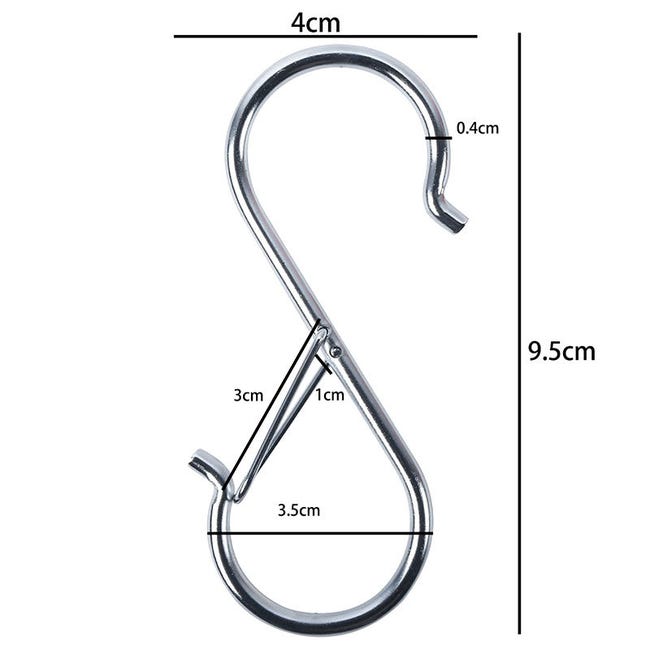 60 Ganci Per Tende In Acciaio Inox – Misura 7x2,5x1,6 Cm – Per Tende A Pieghe, Finestre, Porte E Bagno – Facili Da Installare, Colore Argento