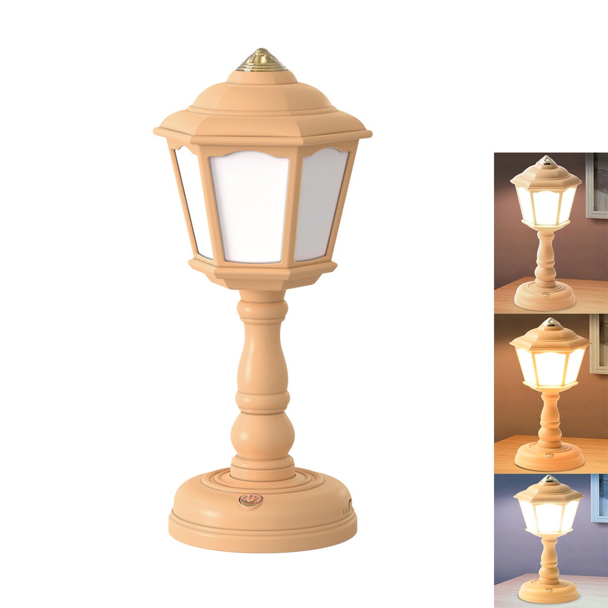 Mini lampka biurkowa, lampka biurkowa ze ściemniaczem, bezprzewodowa lampka biurkowa, lampa stołowa LED (żółta)