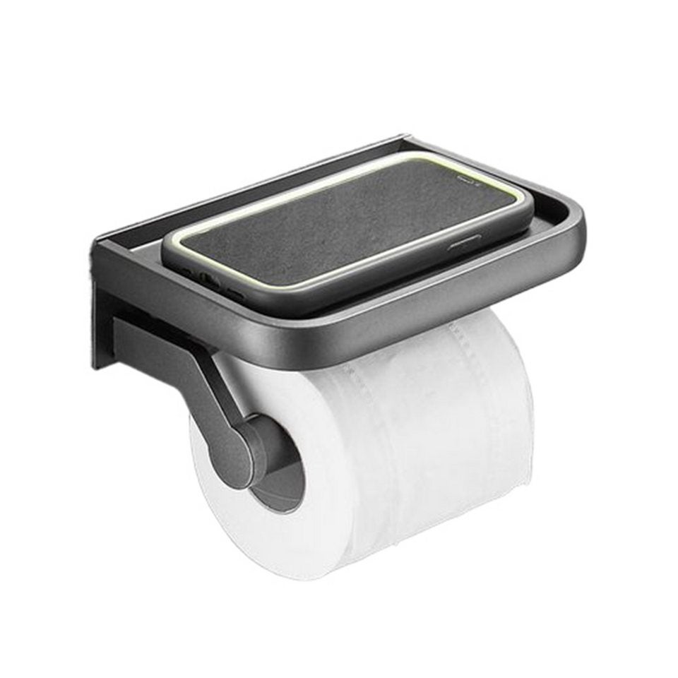 Porte-Papier Toilette Gris Acier Inoxydable – Fixation Par Vis (Occasion, Bon état)