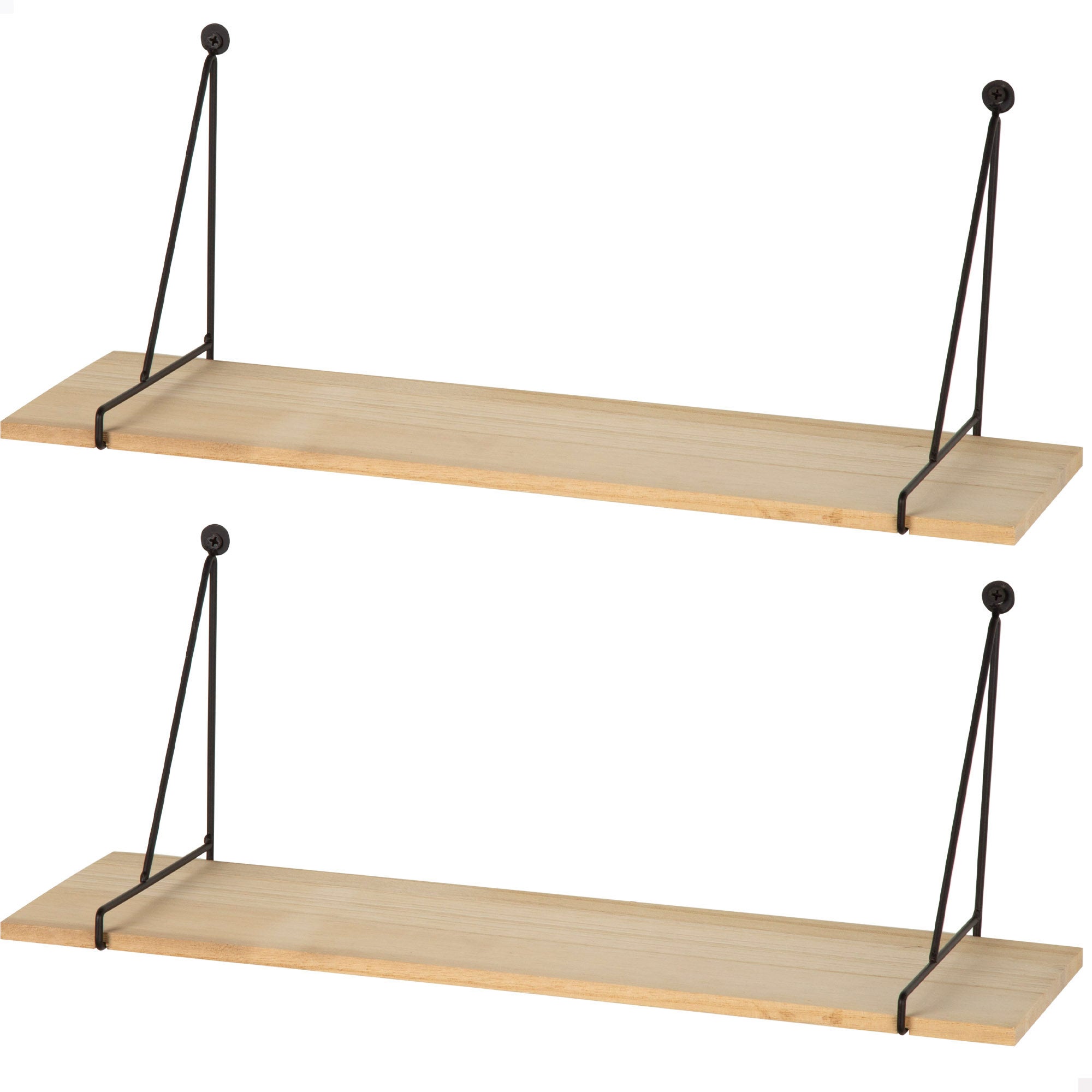 Max home set 2 estanterías pared colgante madera 50x14,5x20 cm