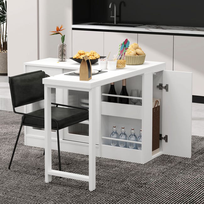 Table Murale Pliante Blanc 70x40 Cm – Gain De Place Malin Pour Cuisine, Bureau Ou Salle à Manger – Design Compact Et Robuste