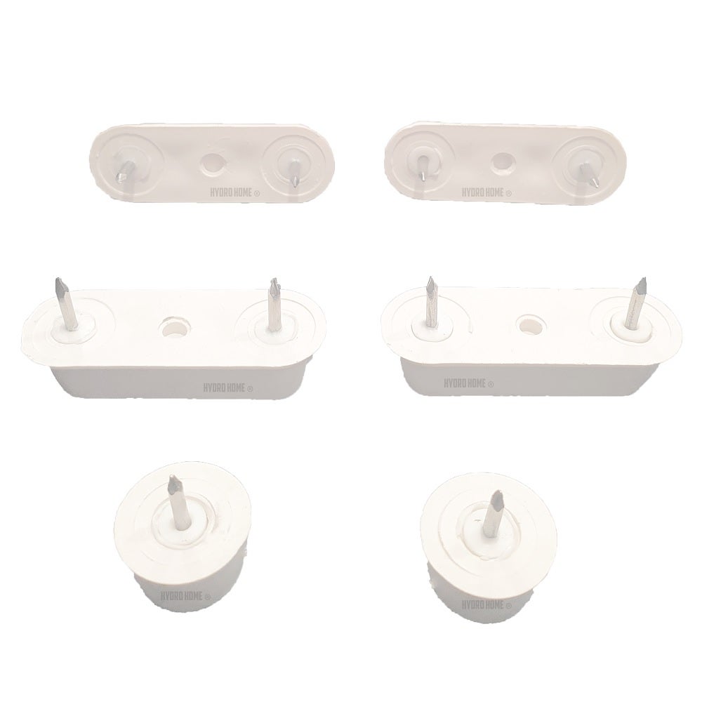 Hydro Home - Kit 8 pezzi Paracolpi PAR006 misti bianchi in Plastica per Copriwater Sedile WC