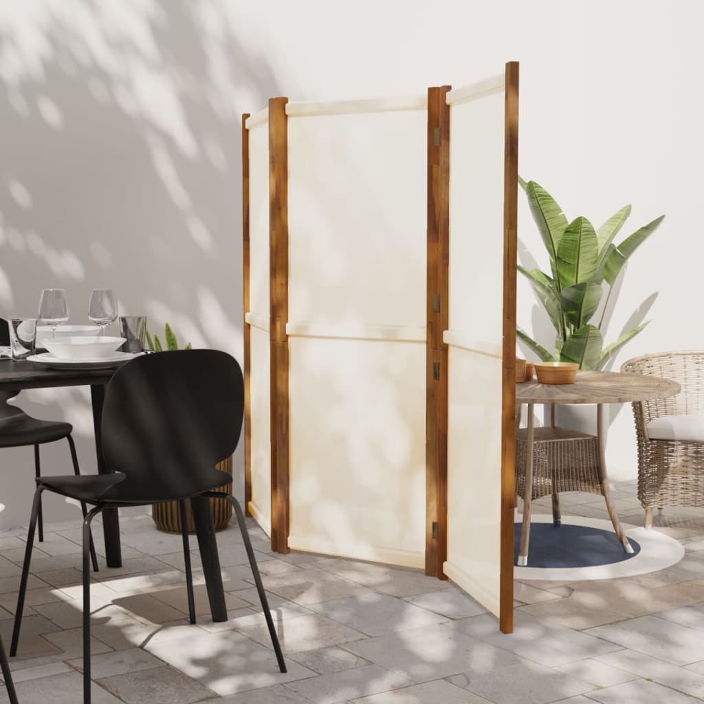 Maison exclusive - biombo divisor de 3 paneles blanco crema 210x180 cm