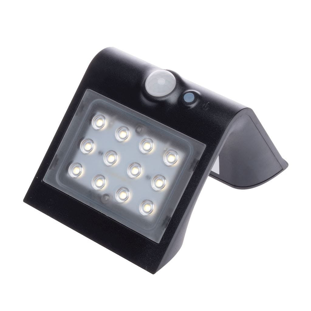 Kinkiet solarny z czujnikiem Butterfly czarna LED 1.5W 4000K 220lm IP65 wym: 14 x 9 x 7 cm tworzywo sztuczne Eko-Light