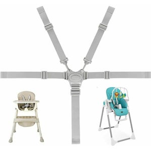 Harnais 5 Points Pour Poussette Et Chaise Haute - Ceinture Sécurité Bébé Ajustable Universelle