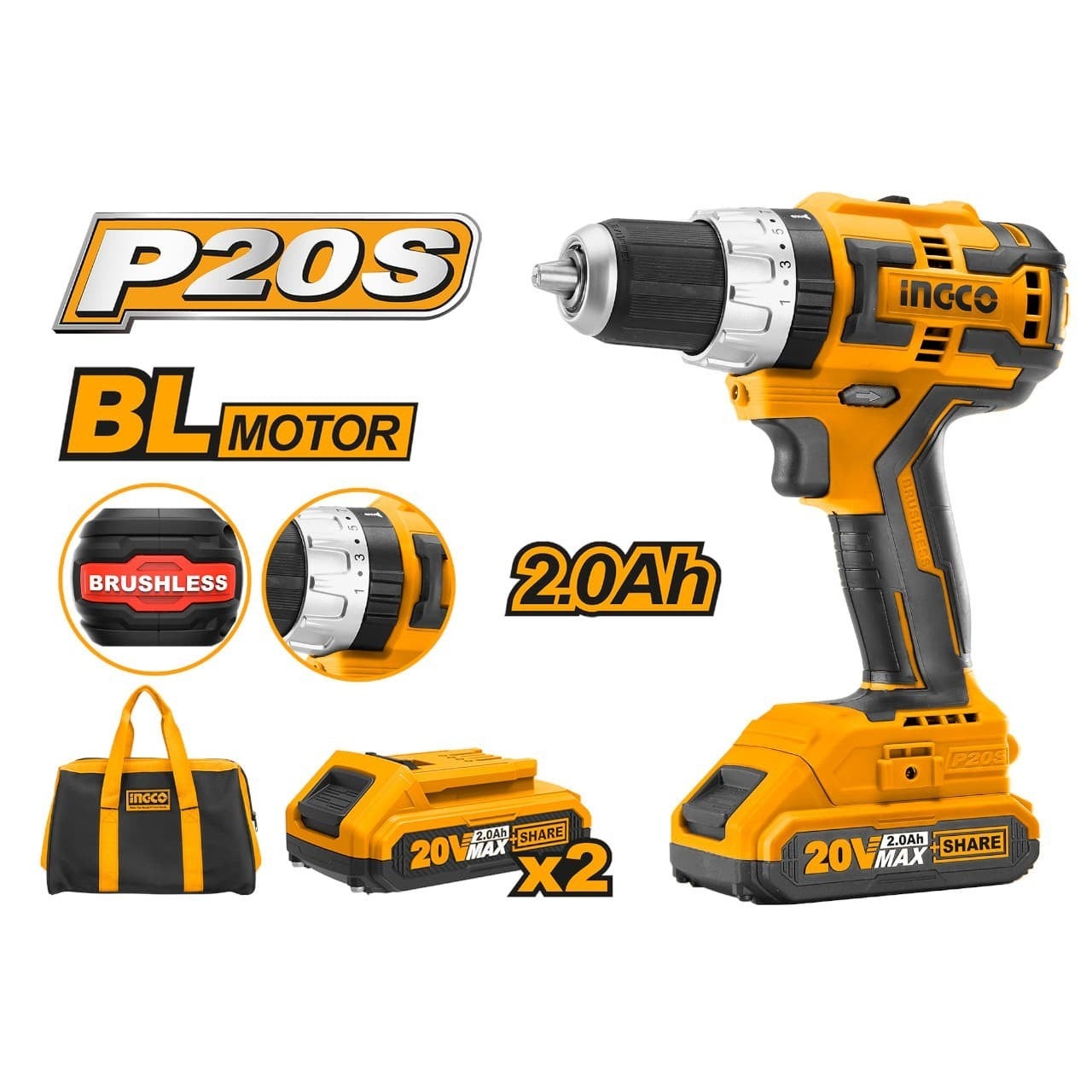 Avvitatore A Percussione A Batteria 1/2" (solo Corpo) - Alta Coppia 1000 Ft-Lbs - Compatibile Milwaukee 18V