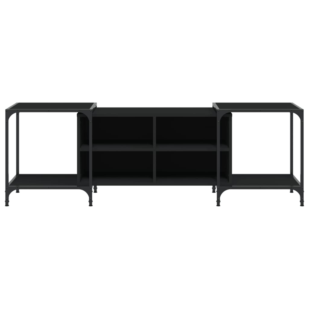 vidaXL Meuble TV noir 153x37x50 cm bois d'ingénierie - 4