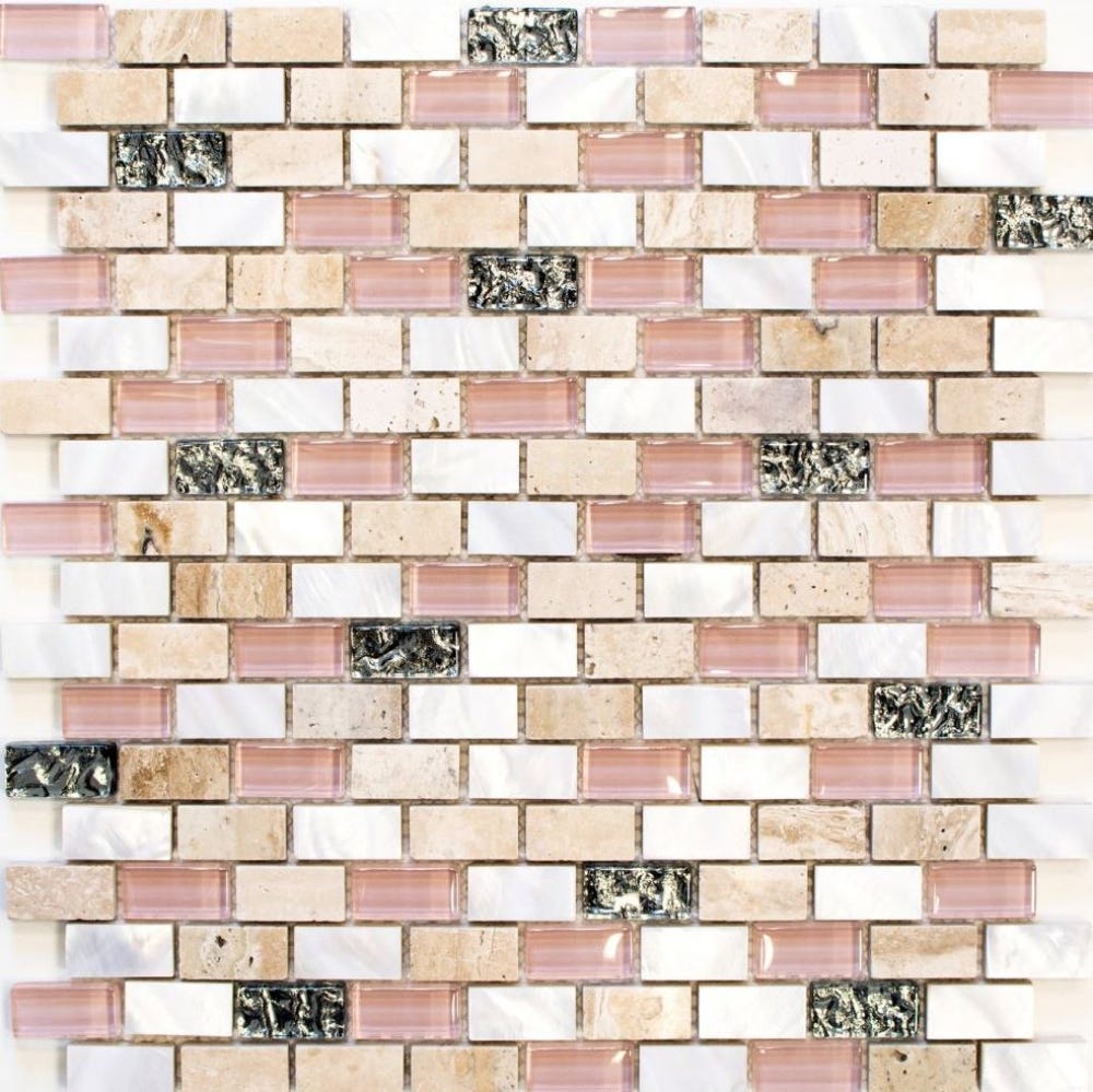 Piastrelle Mosaico Marmo Effetto Rottura - Mix Crema, Beige, Rosso E Verde 30.5x30.5 Cm - Foto 10