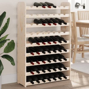 Etagère à Vin En Bois Brut – Stockage 63 Bouteilles