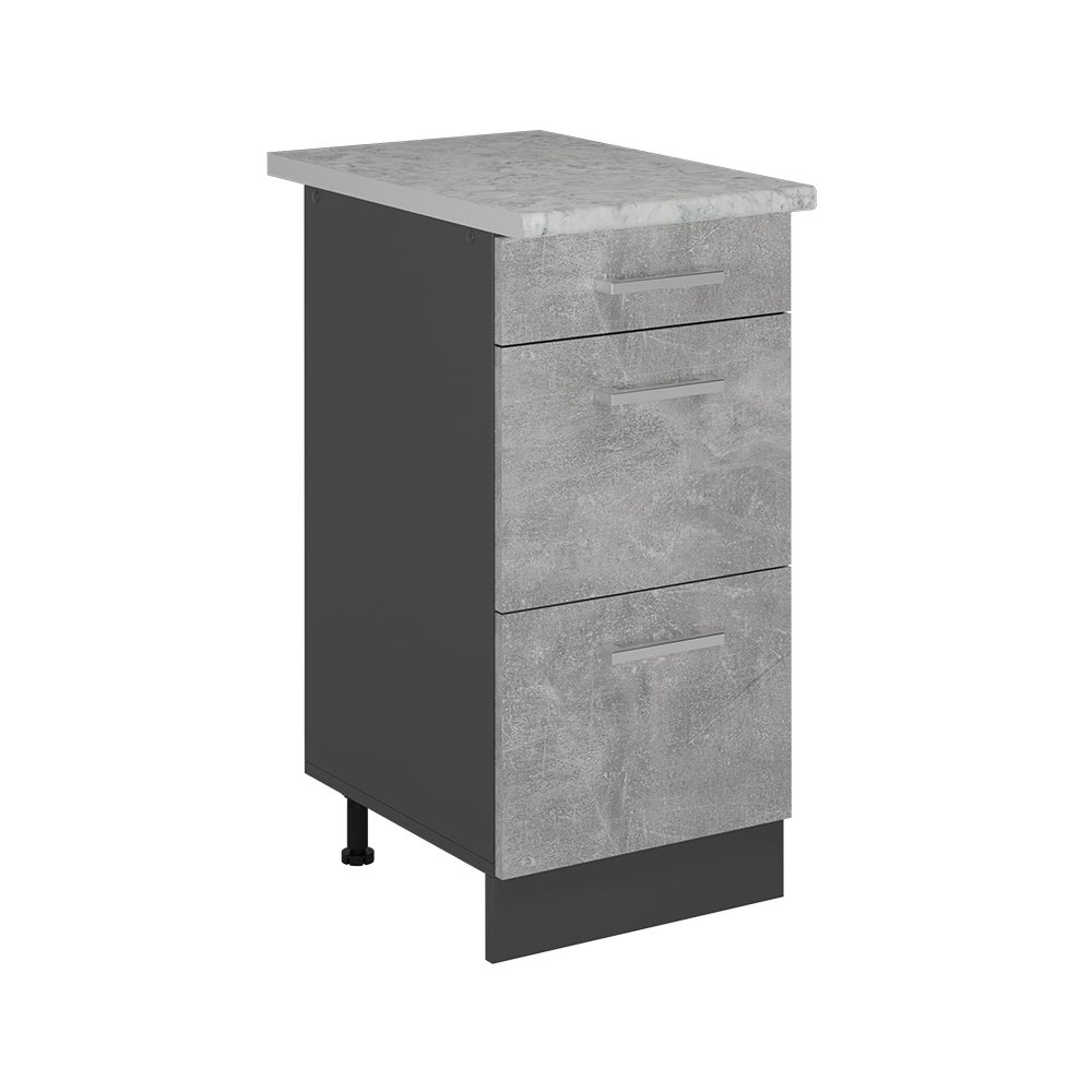 Vicco Szafka dolna do kuchni R-Line, Beton, 40 cm z szufladami, marmur AP