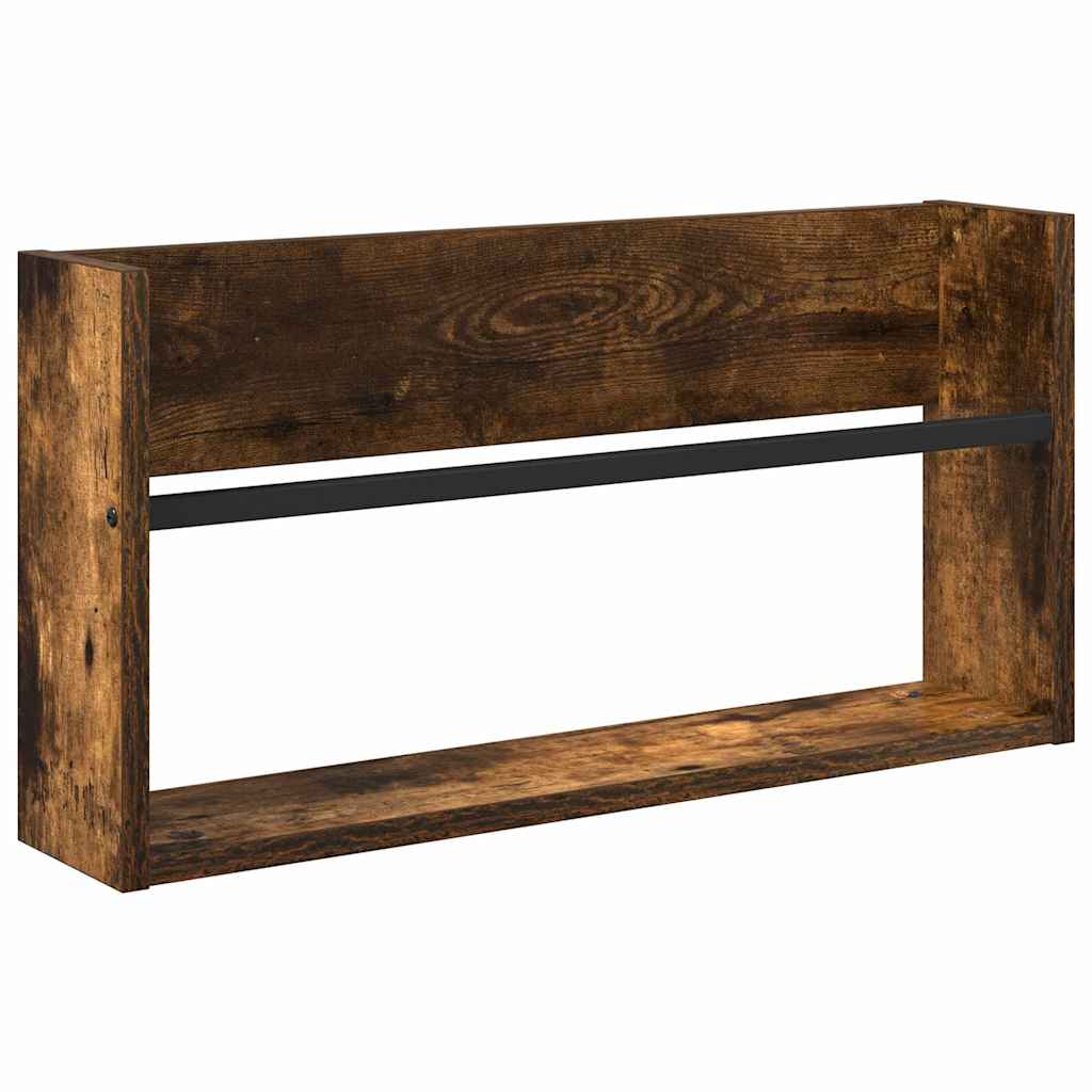 Étagère à magazines avec étagère Chêne fumé 60 x 12 x 30 cm vidaXL - 2