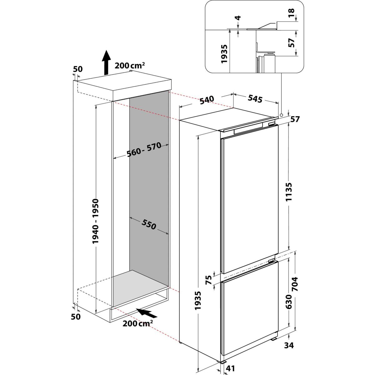 Réfrigérateur combiné encastrable WHIRLPOOL WHC20D021B2 6ème Sens 193cm - 8