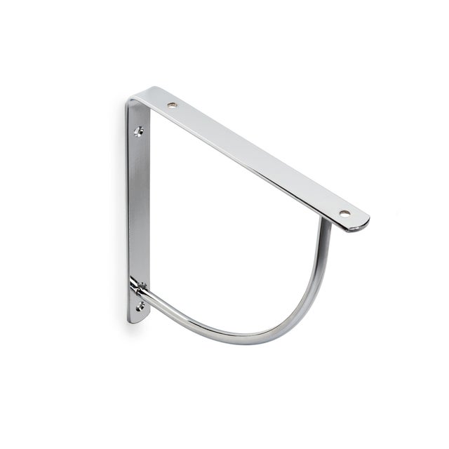 Support d'étagère | Style décoratif | Fabriqué en acier | Fini chromé brillant | Mesures 20*200*200mm | Système de fixation vissé | 6 unités