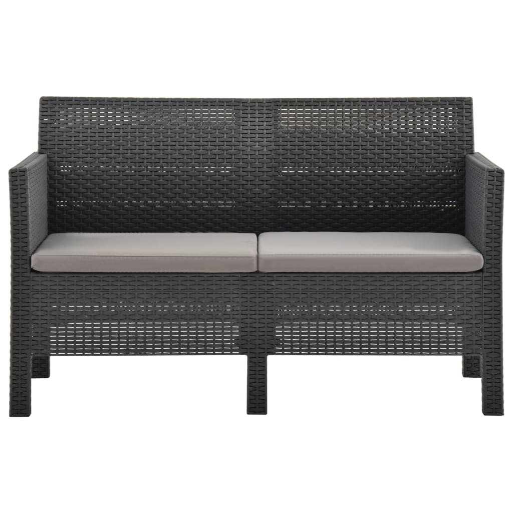 Maison Exclusive - Set Divani da Giardino 2 pz con Cuscini in Rattan PP Antracite - 5