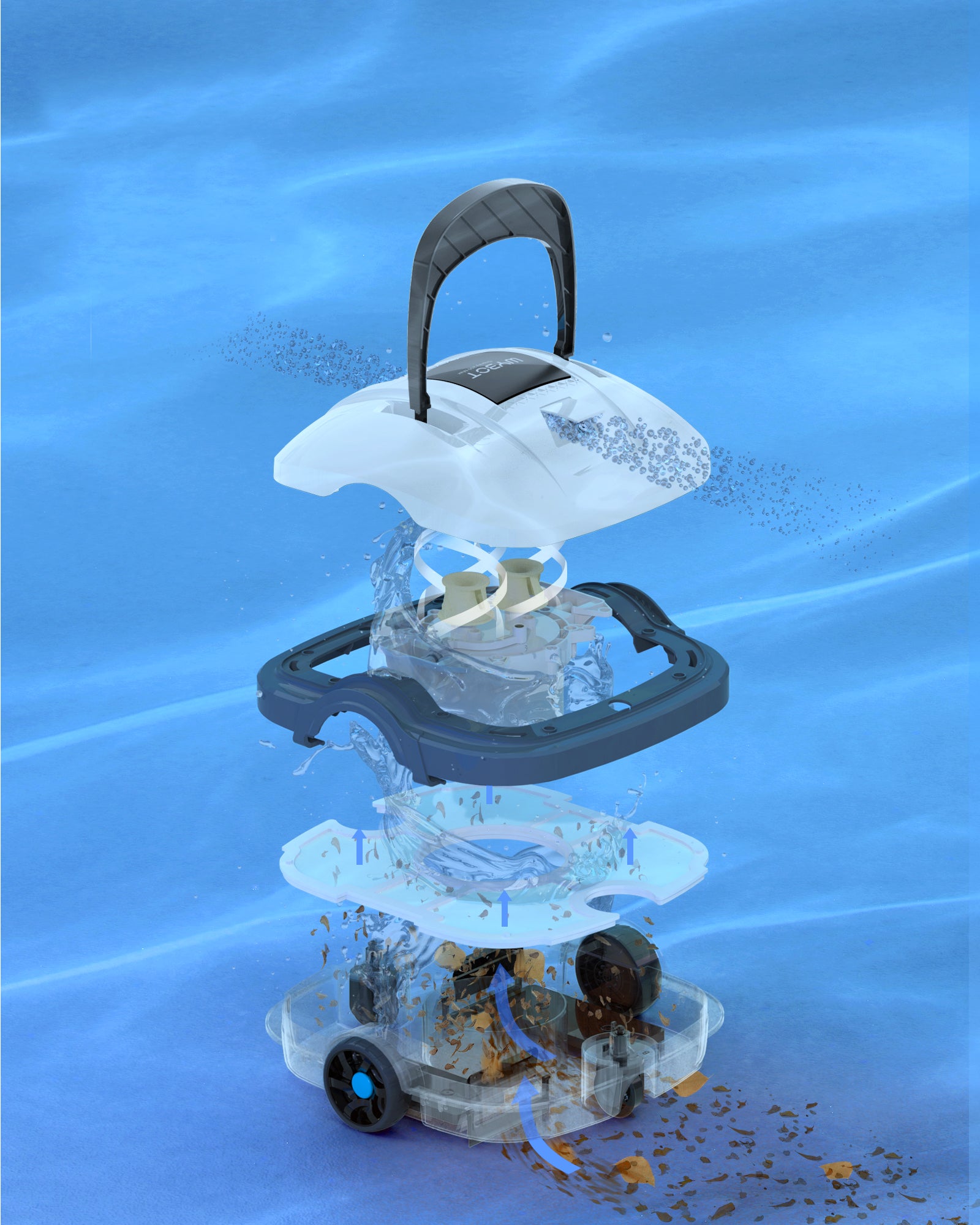 Robot de piscine sans fil Osprey 200 Max - Nettoyage puissant du fond, autonomie 100 min - 3