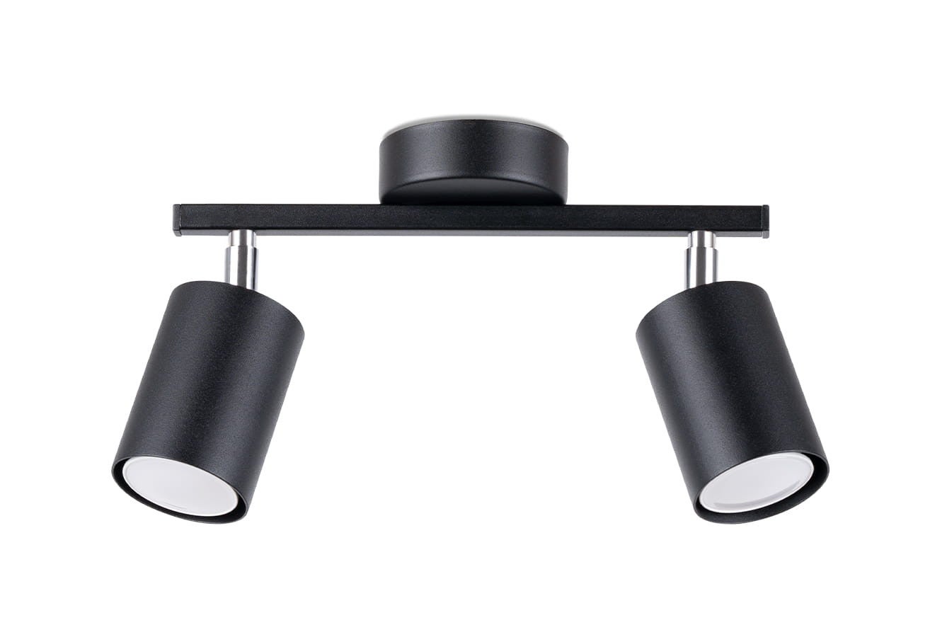Kinkiet ścienny Lemmi czarny-chromowany 2xGU10x40W wym: 26 x 8 cm metal IP20 Sollux Lighting