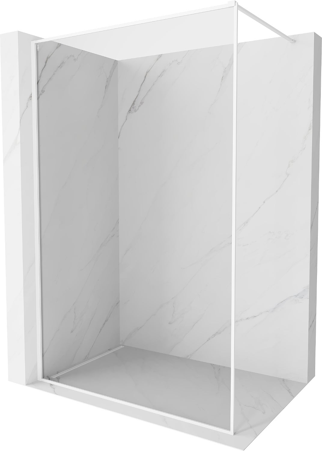 Mexen Kioto-F ścianka prysznicowa Walk-in z ramką 150 x 202 cm, transparent 8 mm, biała - 800-150-104-20-00