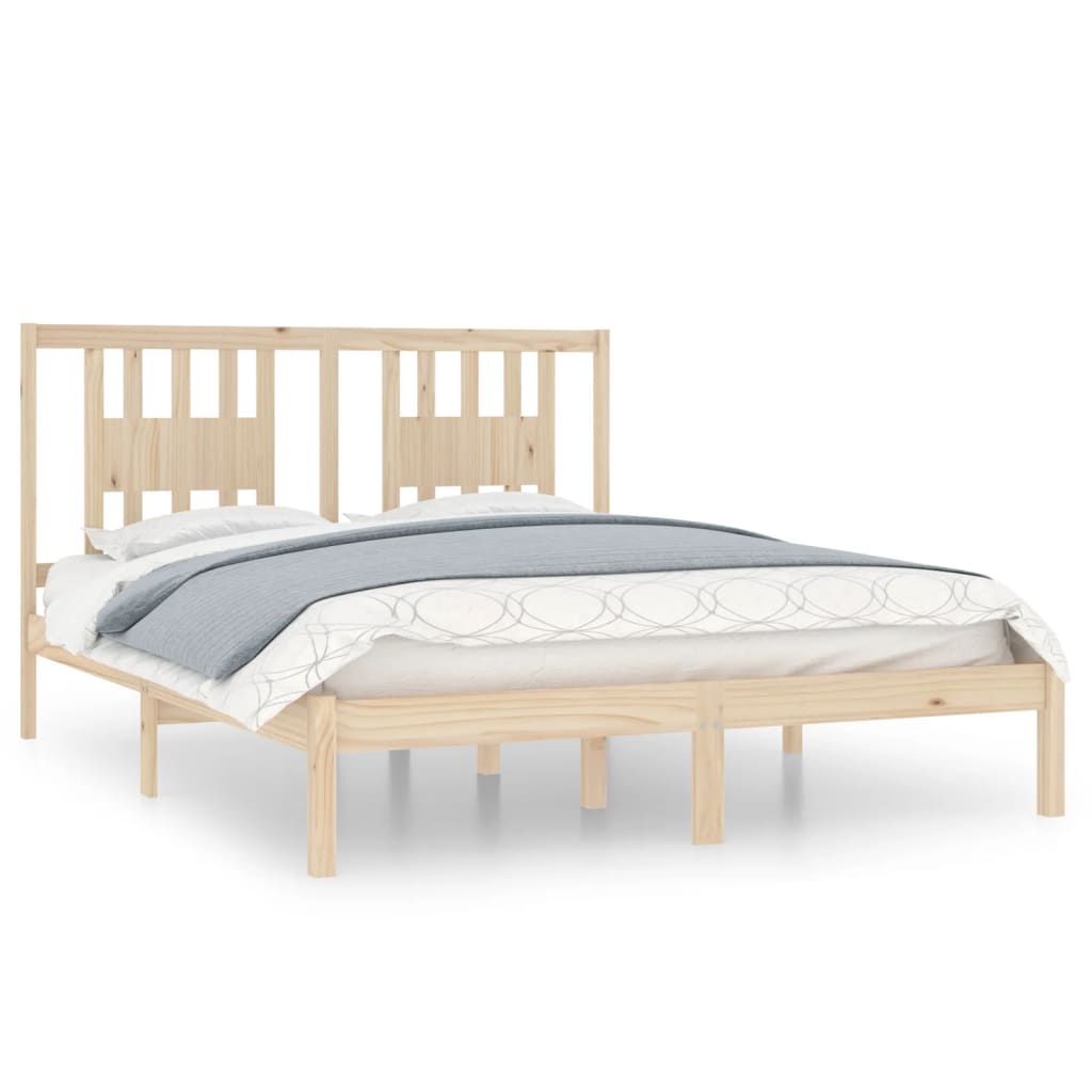 Cadre de lit en bois de pin massif 160 x 200 cm - 2