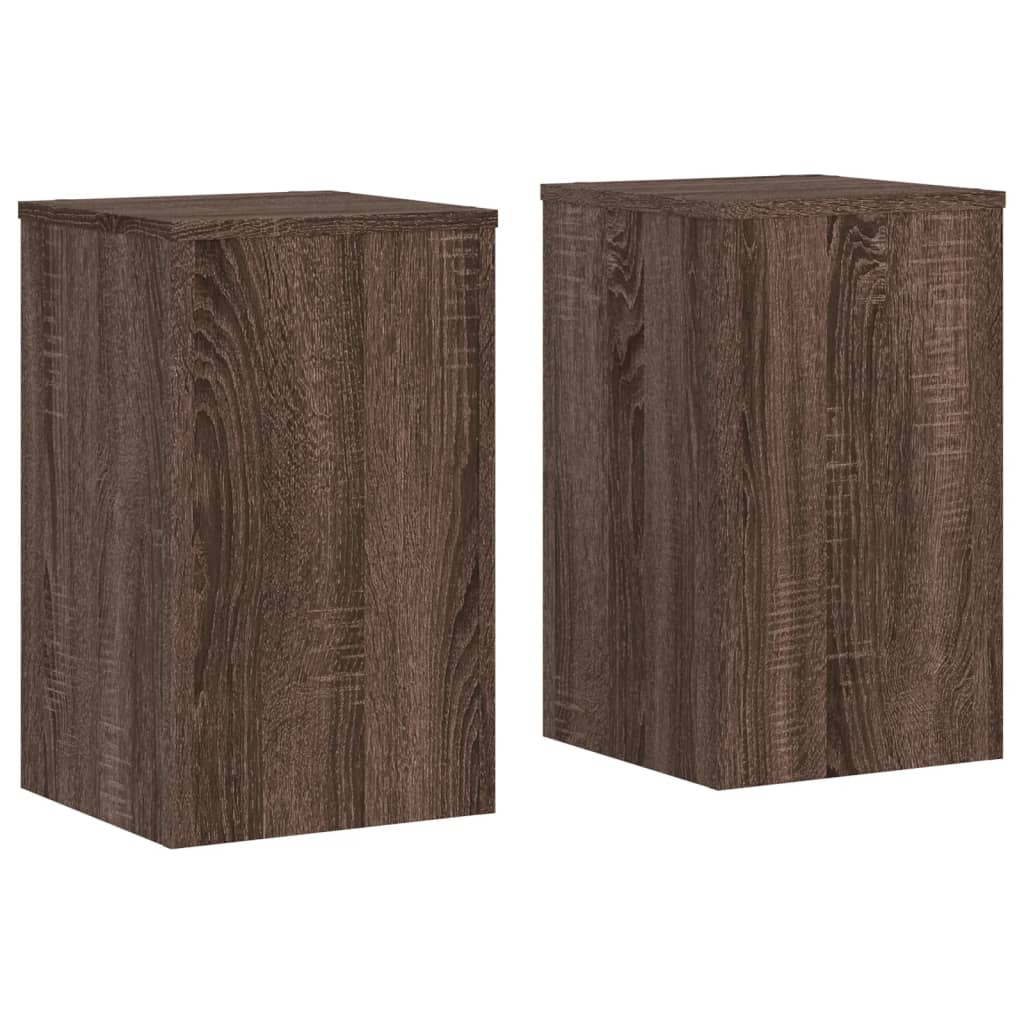 Supports pour plantes 2 pcs chêne marron bois d'ingénierie - 2