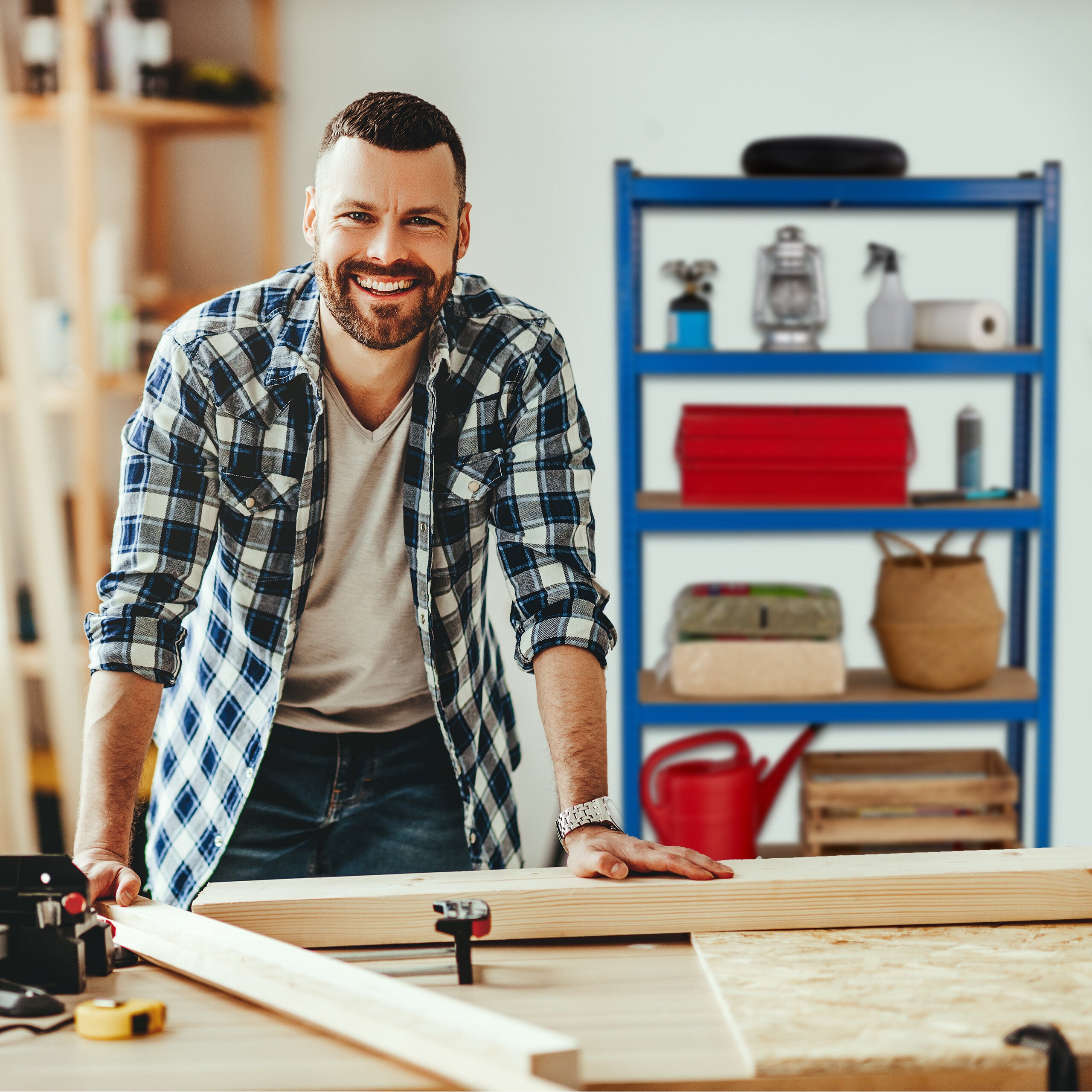 Relaxdays Étagère à charge lourde, 5 niveaux, HxLxP : 180x100x40 cm, jusqu'à 500 kg, acier, pour garage & cave, bleu - 3