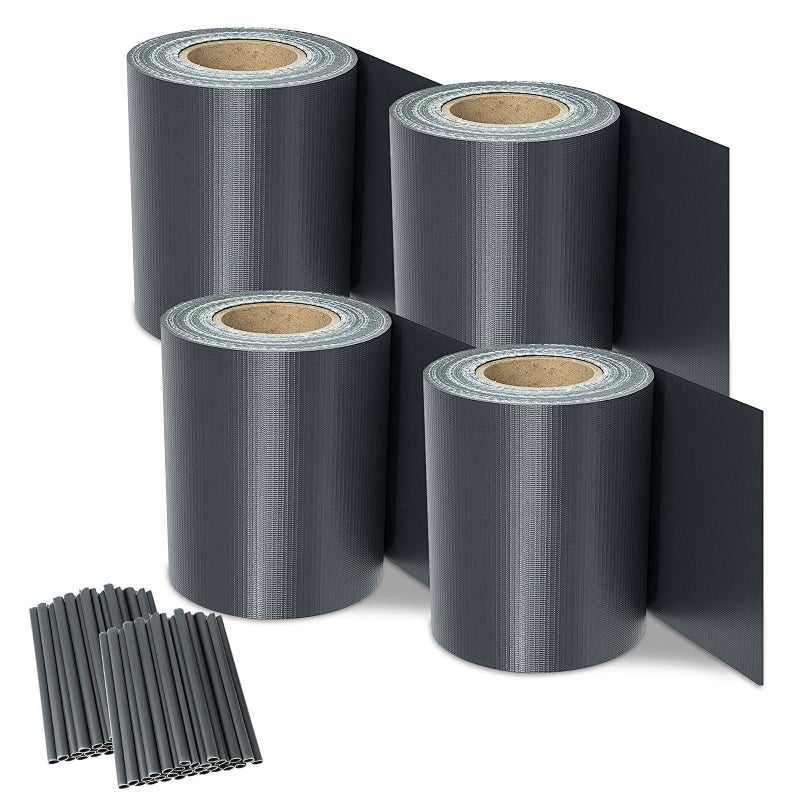 4 rollos Rollo de PVC antivistas 35 m x 19 cm, banda opaca para vallas ...