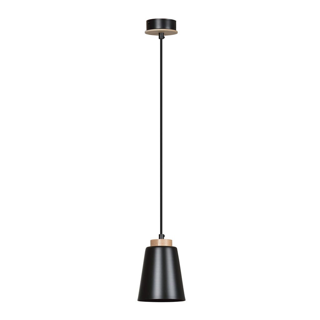 Lampa sufitowa Bolero czarna-jasne drewno 1xE27x15W wym: 100 x 14 x 14 cm metal Emibig