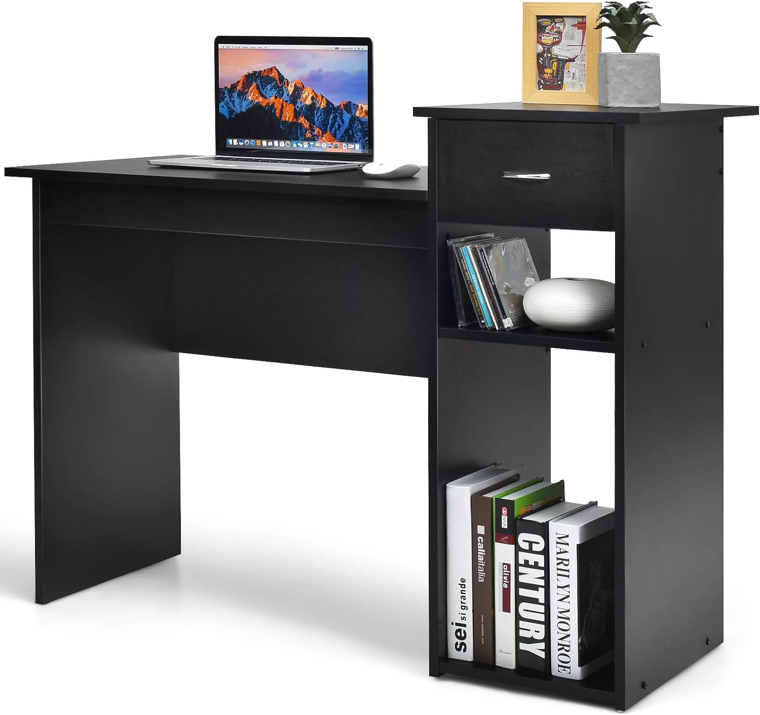 Scrivania Porta Computer, Scrivania Moderna con Cassetto, Tavolo