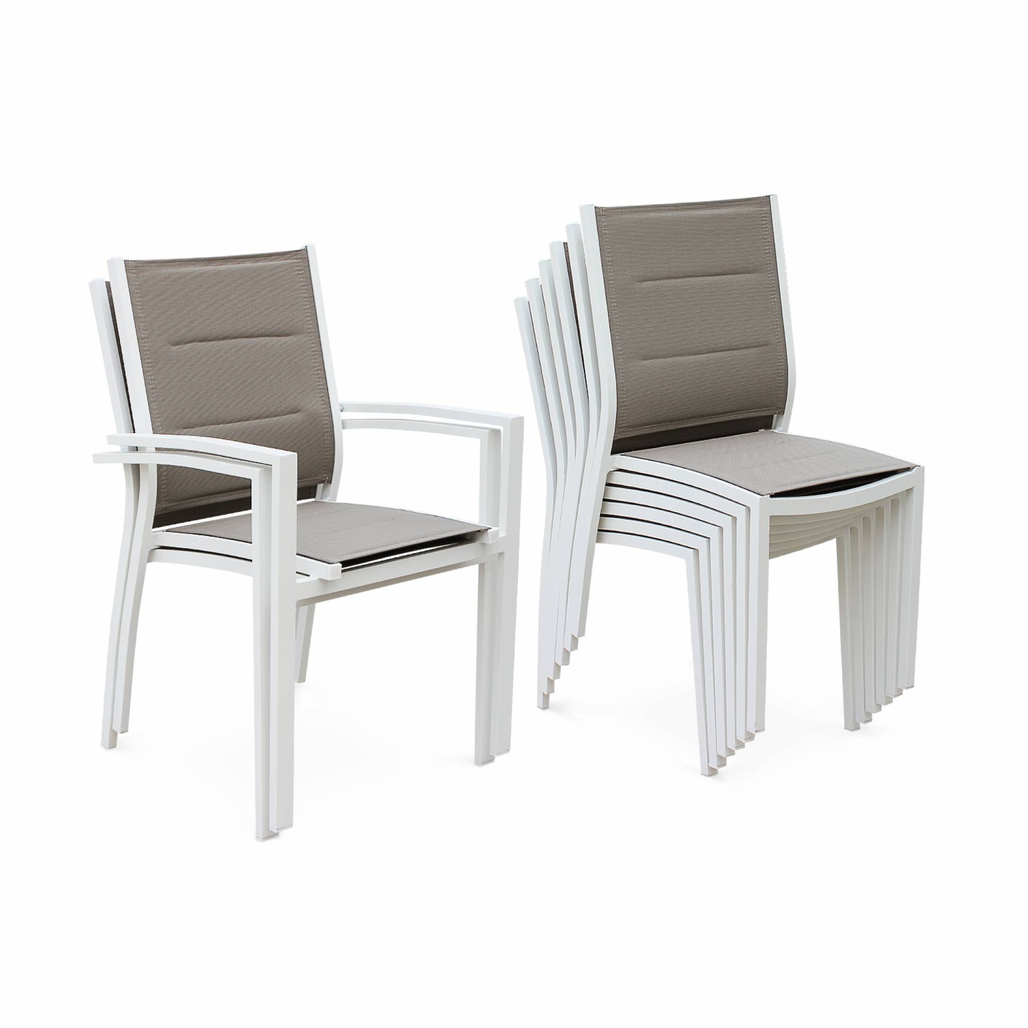 Set tavolo da giardino allungabile in alluminio, 6 posti, Bianco - 8