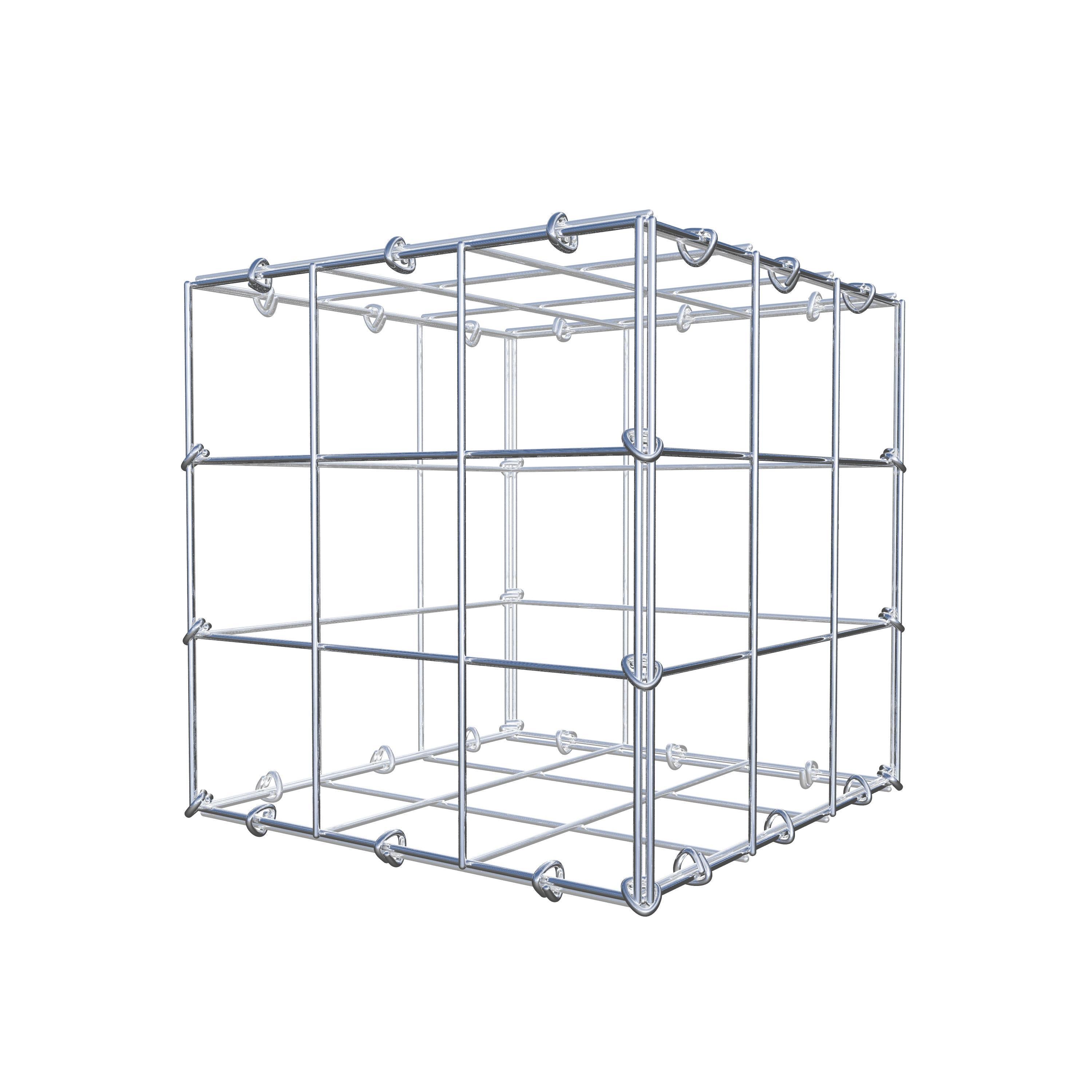Gavión de acero galvanizado 30x30x30cm (LxAxP), malla 10 x 10cm, Anillo en C, jaula metálica para muro o jardín - 2