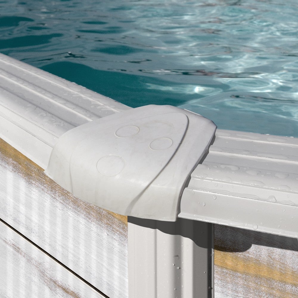 Piscina de acero con decoración nórdica Finlandia 240 x 120 cm Redonda - 4
