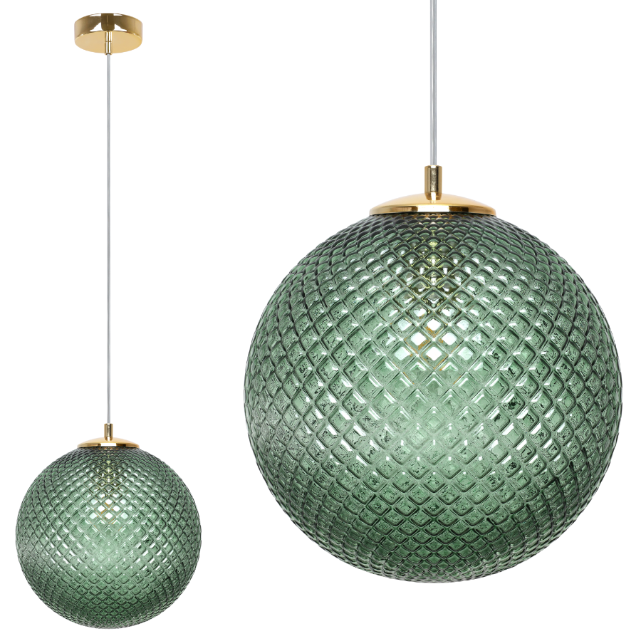 Lampa sufitowa wisząca Cannes złota modern 1xG9 klosz szklany 25cm zielony Light Home LH