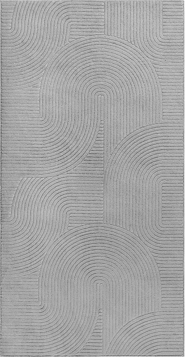 the carpet Rio tapis de salon moderne et doux avec dos antidérapant et aspect 3D, Gris, 80 x 150 cm - 6