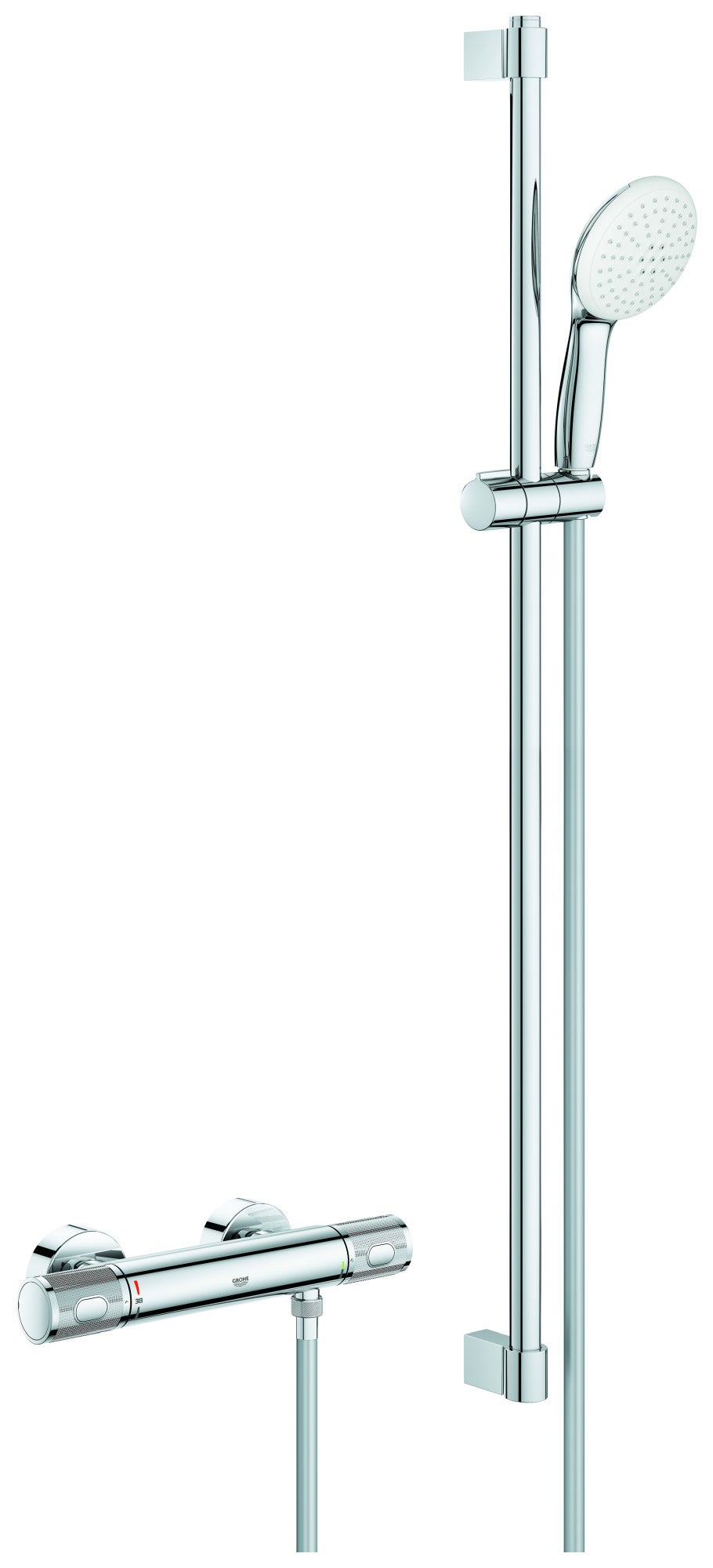 Grohtherm 1000 Performance thermostatic shower mixer Set, with S-connections, Tempesta shower rail set 900mm, 34835001