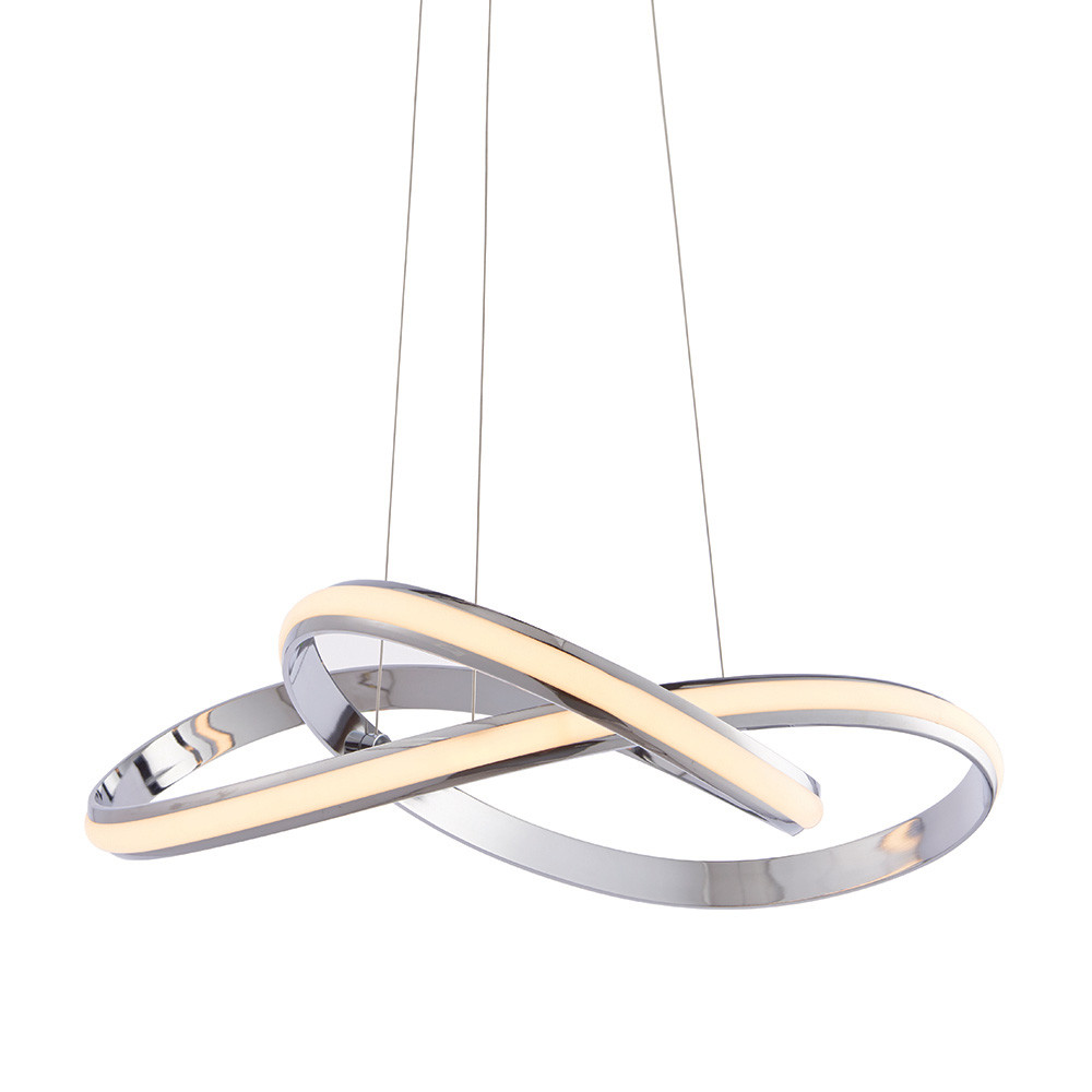Lampa sufitowa pętla LED ARIA 40.5W ciepła 1900lm metal chromowana-biała wym:138x66x66cm IP20 Endon