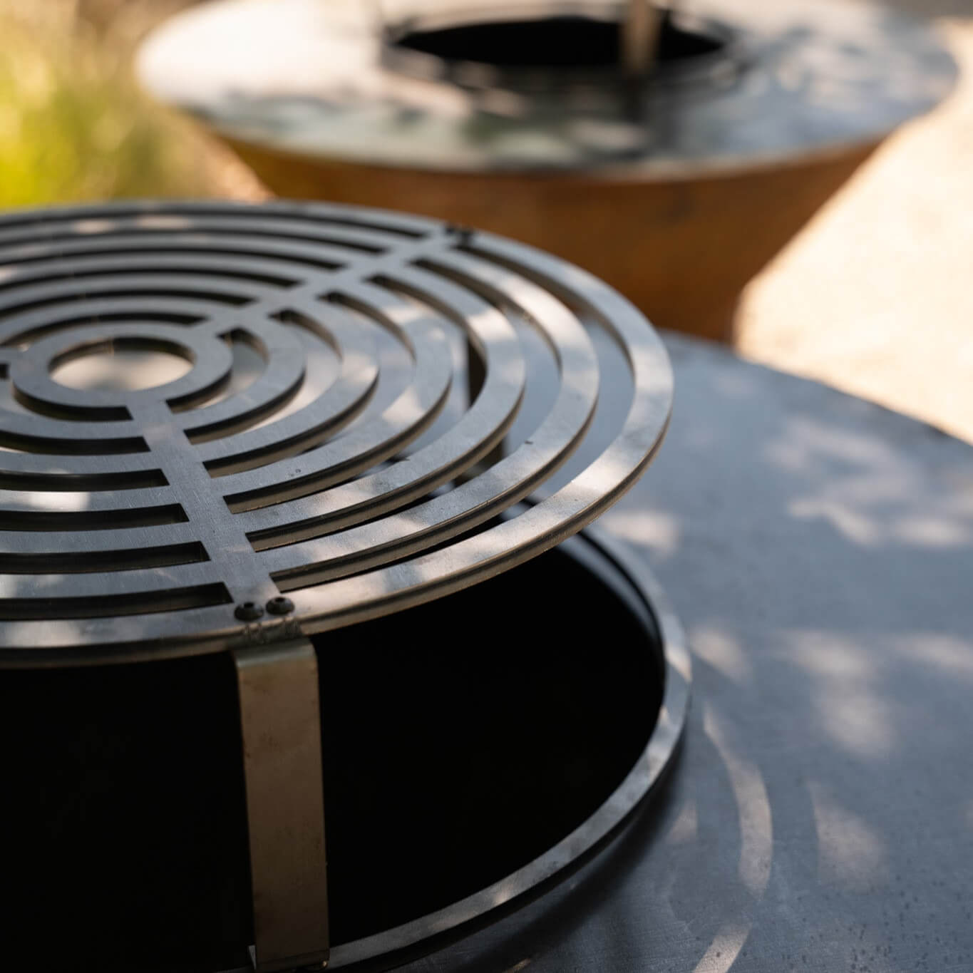 PACK Brasero Corten 80cm + Grille + Rebord - 8