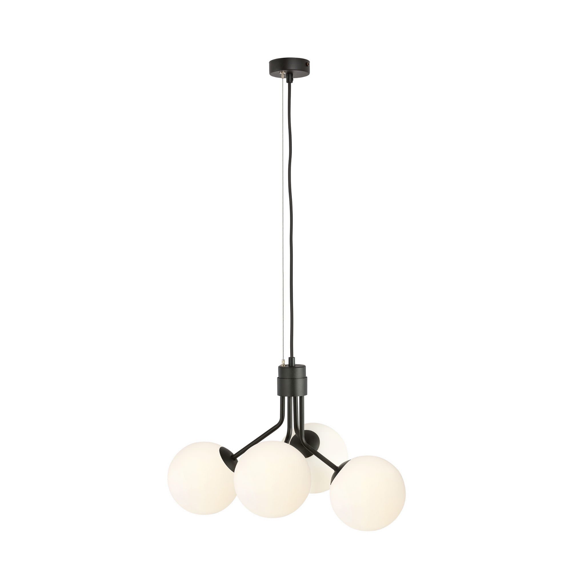 Lampa wisząca Nova czarno-biała 4xE14x10W wym: 100 x 46 x 46 cm szkło Emibig