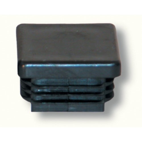 Bouchon carré à ailettes pour tube de 30x30mm - Hauteur 27mm Largeur 30mm - Plastique PE Noir