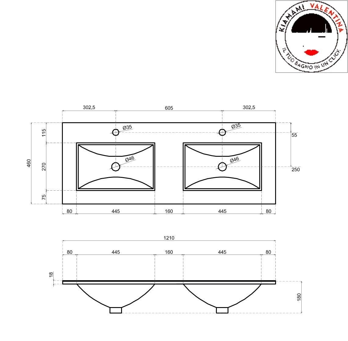 Meuble de salle de bains double lavabo avec miroir 120 cm orme - 9