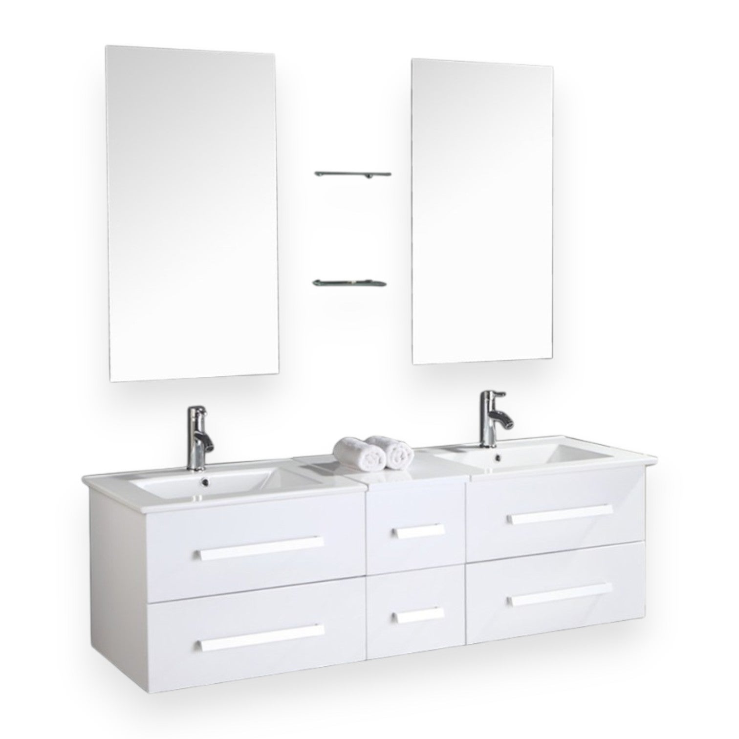 Mueble de baño blanco 150 cm lavabo incluido - janel