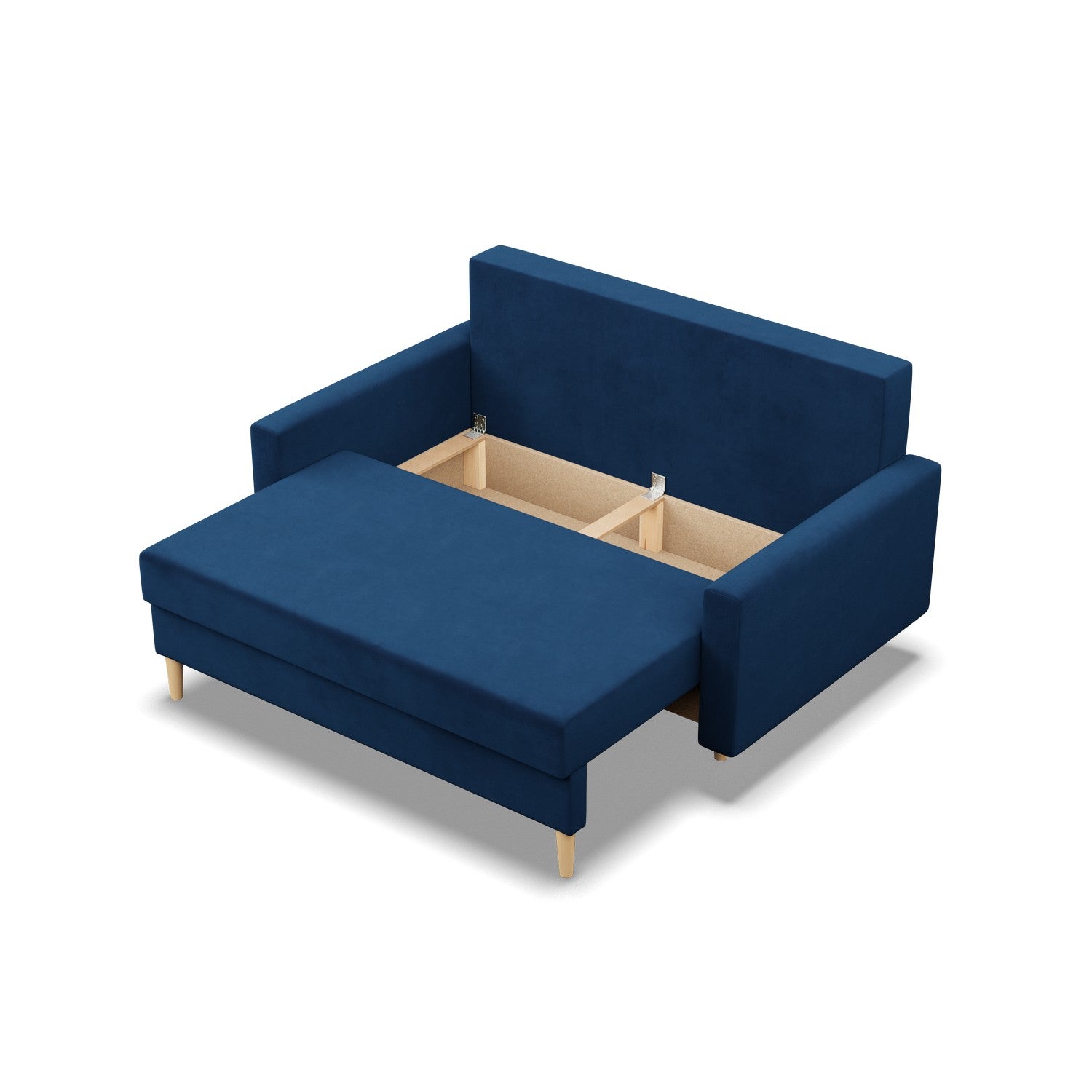 MEBLIGO | Canapé 2 places avec fonction sommeil | Coussin réversible | Blank | Bleu foncé | 92x92x152 - 4