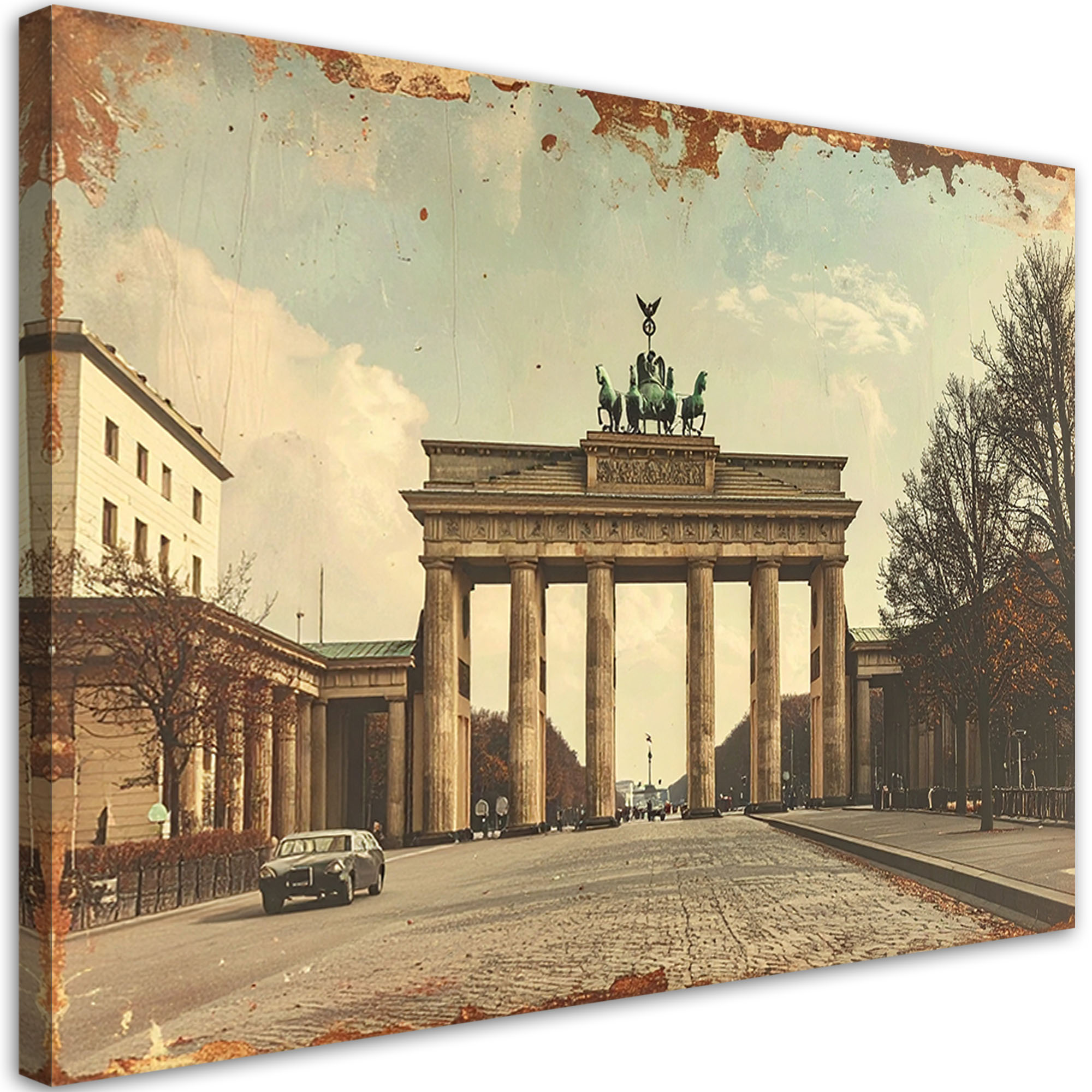Obraz do salonu sypialni kuchni biura, Berlin Brama Branderburska w stylu rerto 45x30