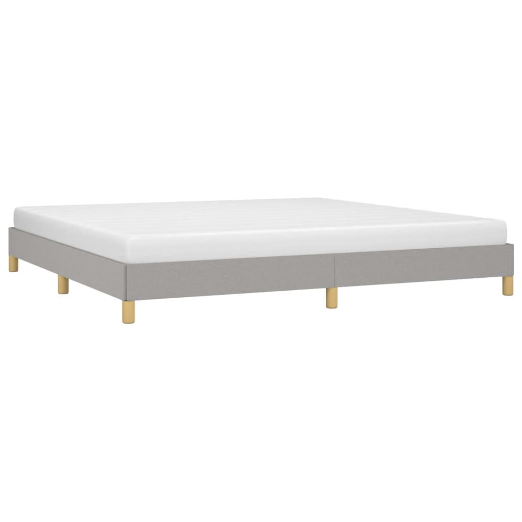 Cadre de lit sans matelas gris clair 200 x 200 cm en tissu - 3