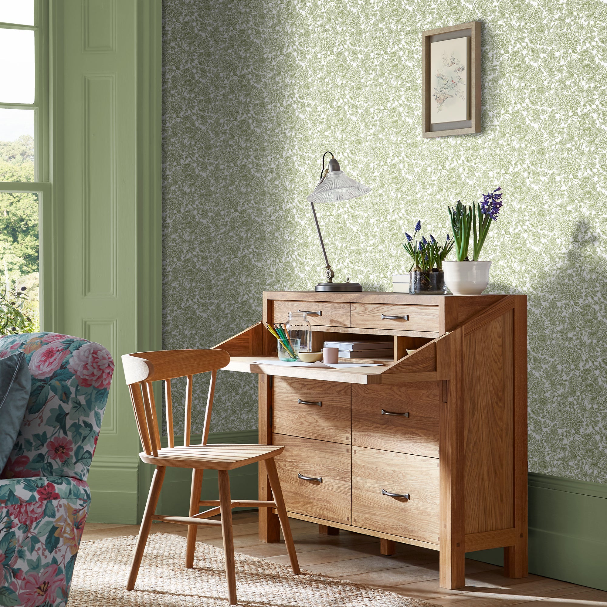 Laura Ashley Tapeta filzelinowa LOUISE MOSS 10 m x 52 cm