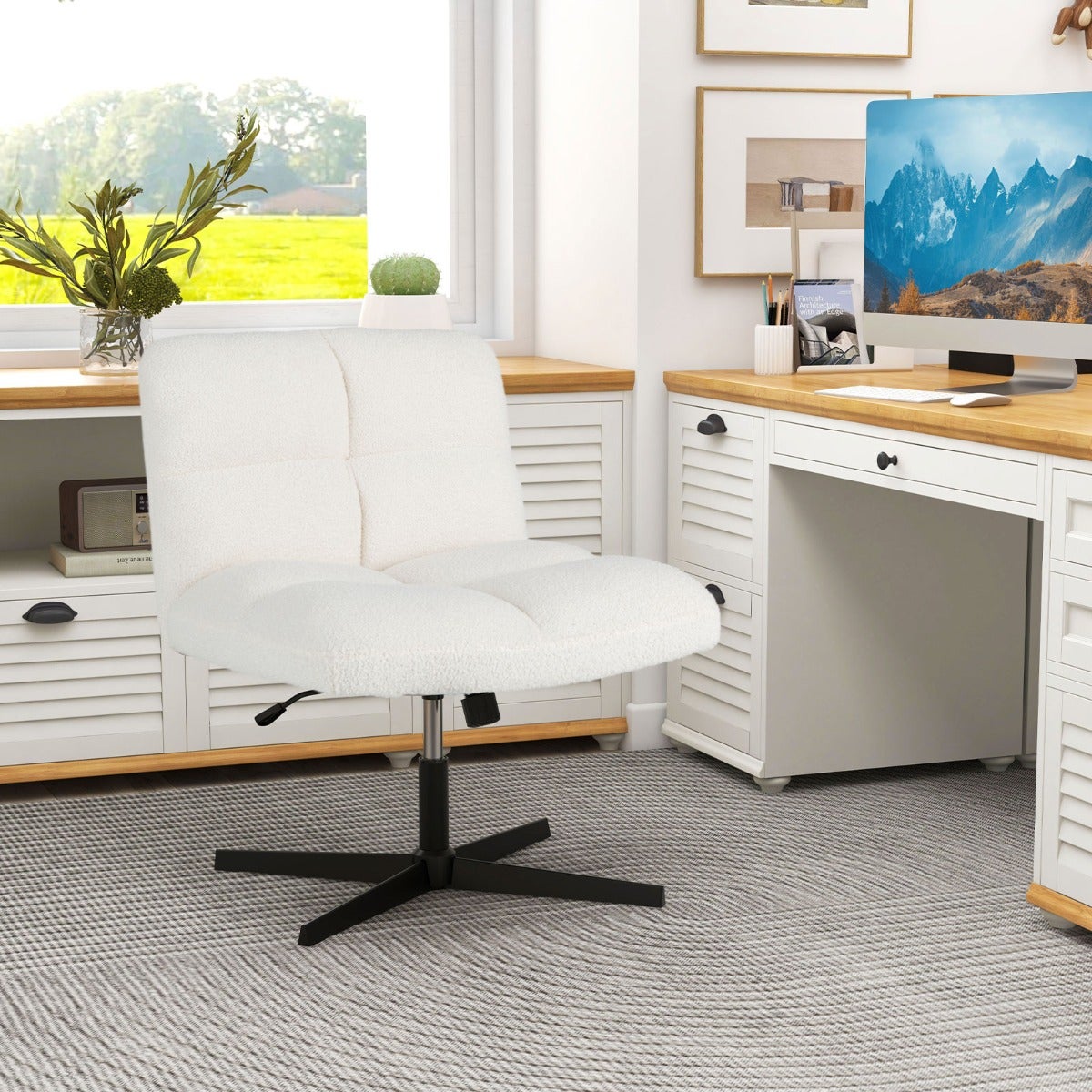Chaise De Bureau Ergonomique Pieds Croisés – Confort Moderne, Réglable, Pour Maison & Bureau - 13