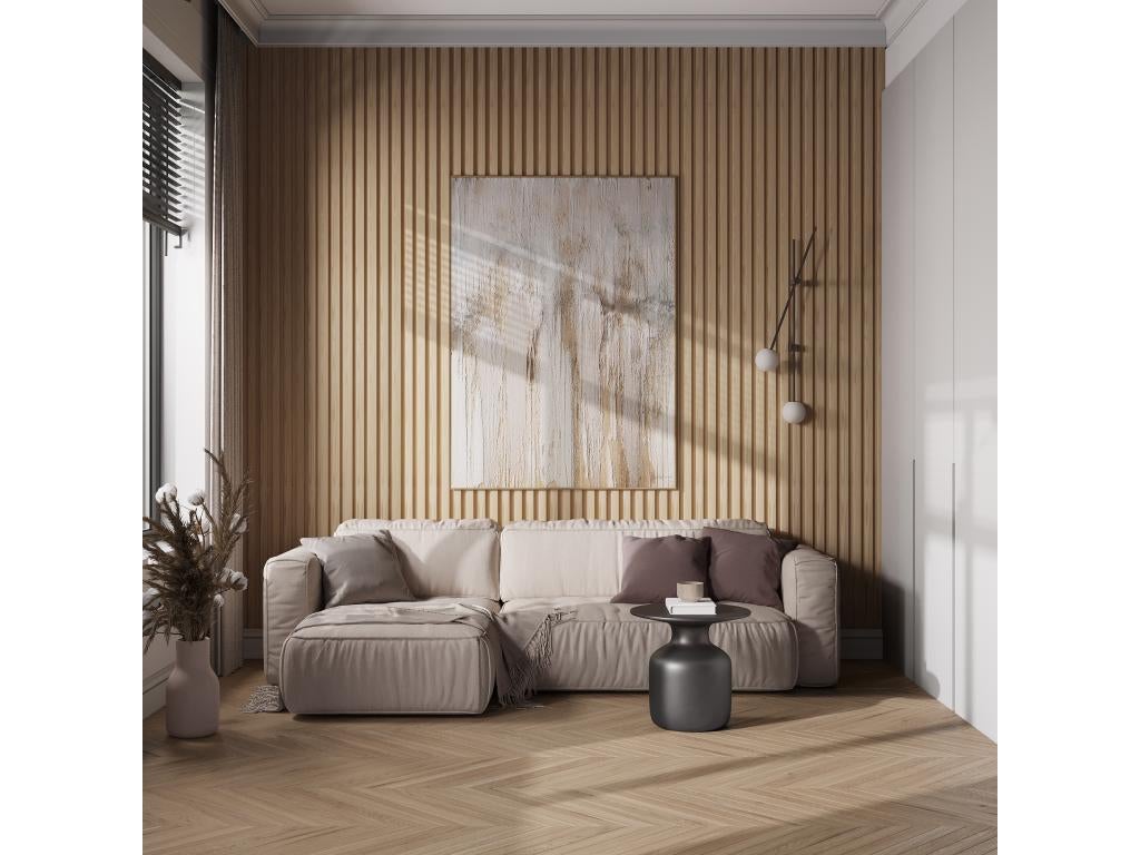 Panel ścienny 3D - Opakowanie 2,83 m² - Kolor naturalne drewno - Zestaw 8 sztuk - FLINT
