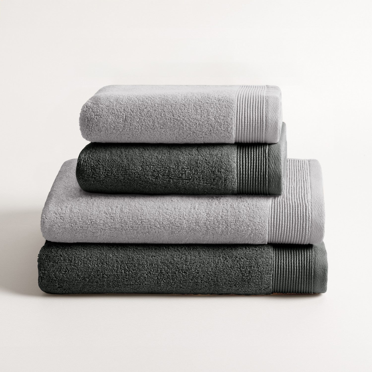 Set De 10 Serviettes Pour Invités - ZOLLNER - 30x50 Cm - 100% Coton - Gris Clair - Maison