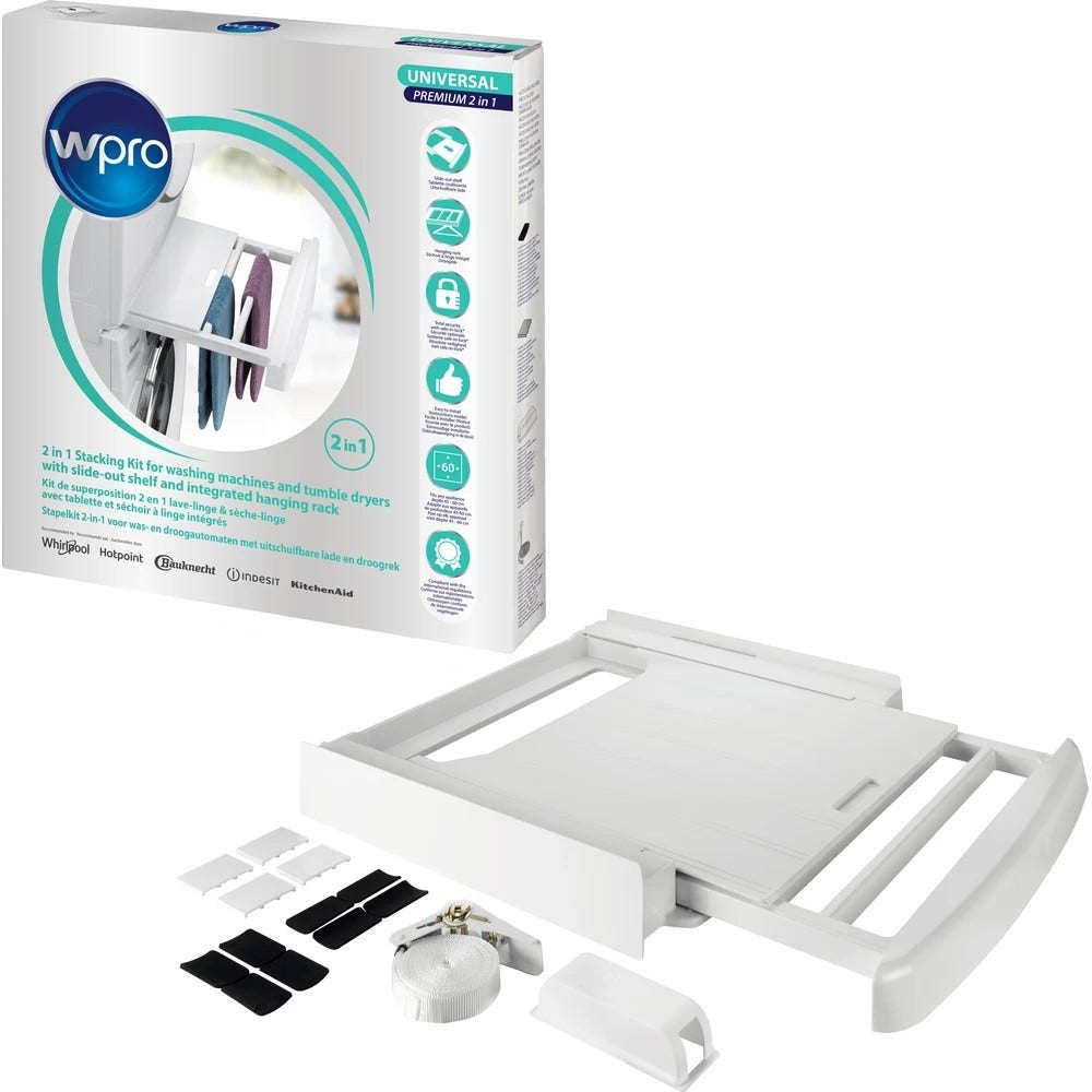 KIT DE SUPERPOSITION 2 EN 1 AVEC TABLETTE POUR LAVE-LINGE & SECHE-LINGE - 2