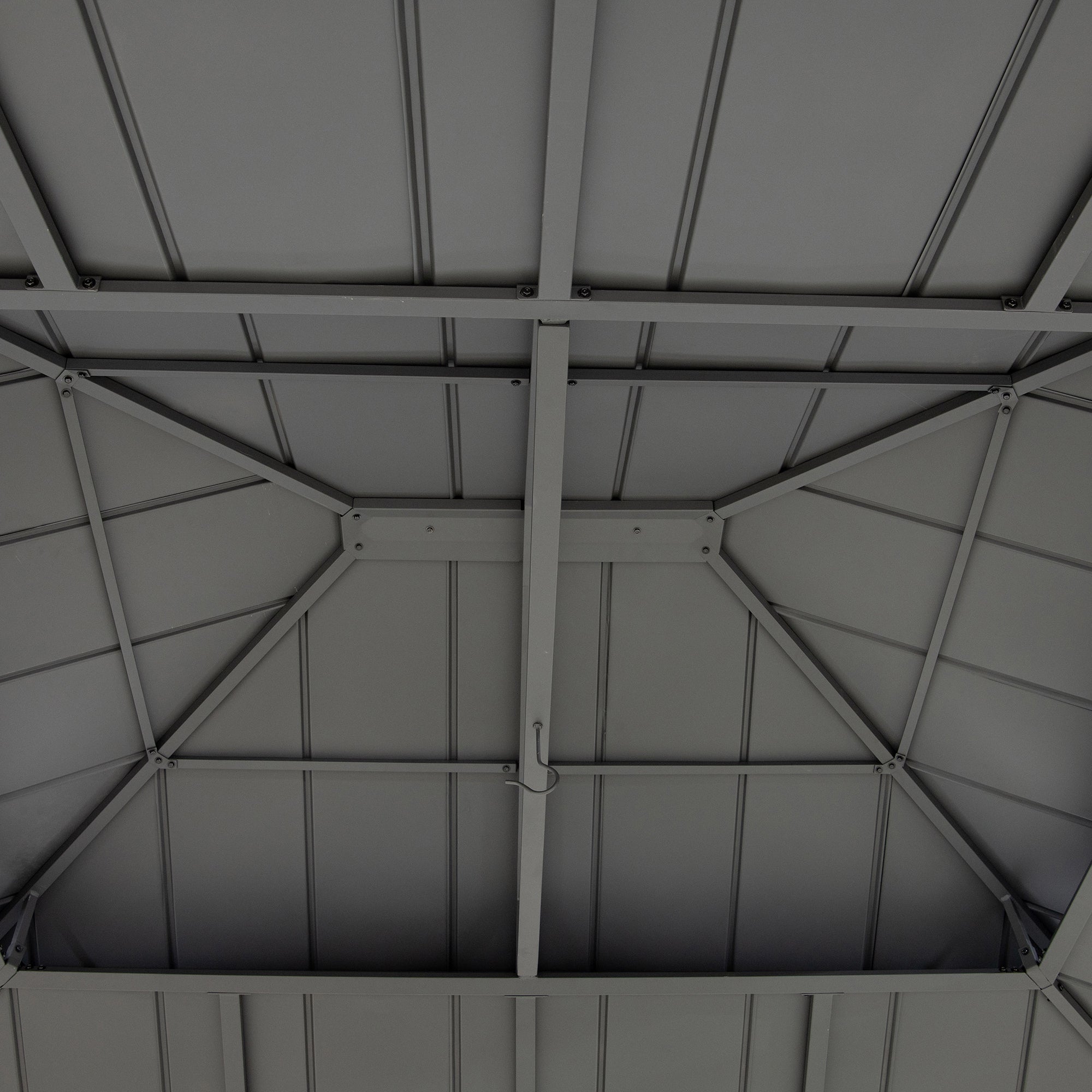 Tonnelle en bois de cèdre TRIVOR - 390cm x 450cm, anthracite - 9