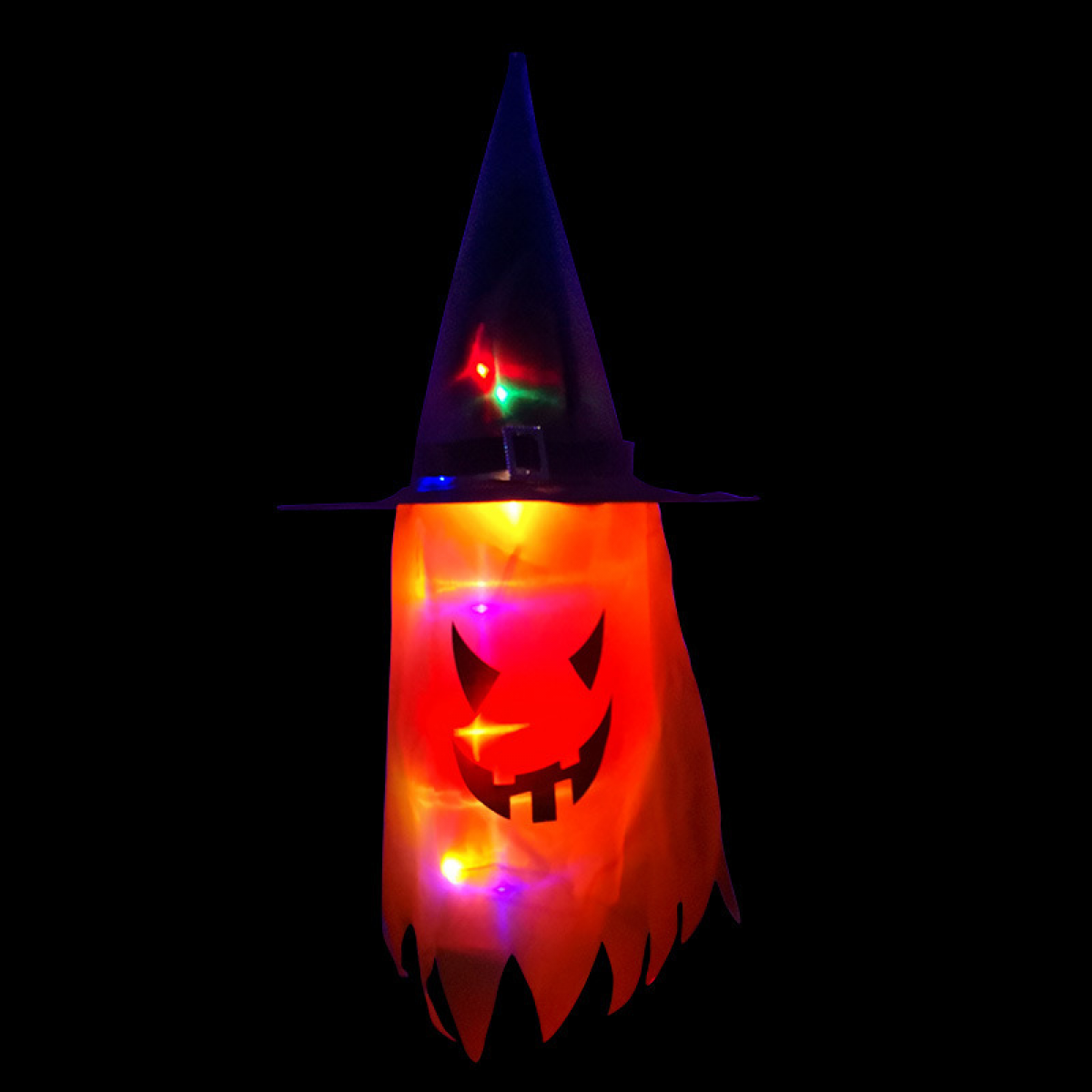 Halloween Wiszący Świecący Kapelusz Duch Lampiony Dekoracja Świecący Kapelusz Czarownicy Akcesoria na Imprezę Halloweenową, A