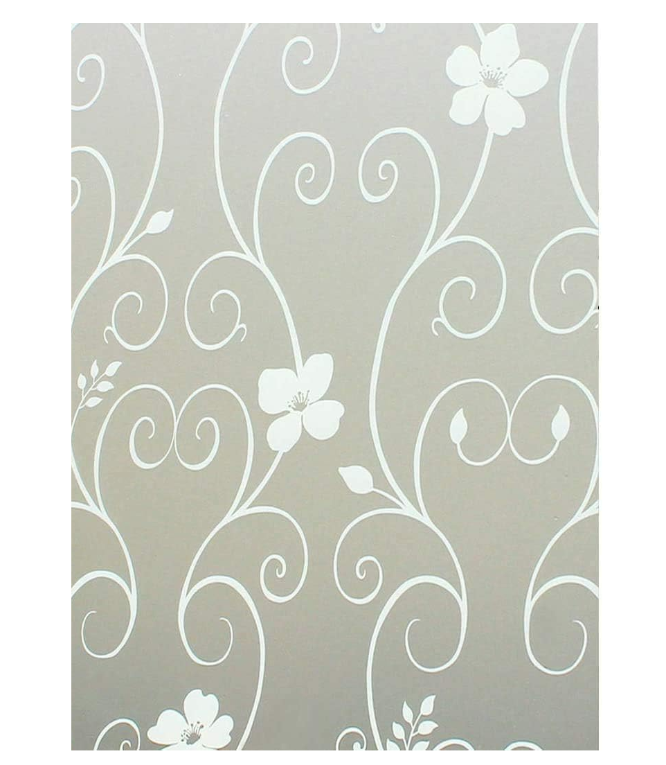 Folia okienna zapewniająca prywatność, folia na szkło mrożone, klej anty-UV, 45 cm x 200 cm (biały kwiat)